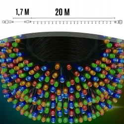 EXTRALINK LAMPKI CHOINKOWE ŚWIATEŁKA ŚWIĄTECZNE 300LED WEWN. ZEWN. MULTIKOLOR 21,7M - Imagen 5