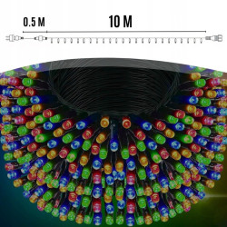 EXTRALINK LAMPKI CHOINKOWE ŚWIĄTECZNE 100LED OZDOBNE MULTIKOLOR NA BATERIE 10,5M - Imagem 5