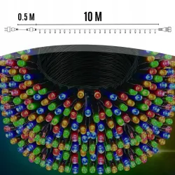 EXTRALINK LAMPKI CHOINKOWE ŚWIĄTECZNE 100LED OZDOBNE MULTIKOLOR NA BATERIE 10,5M - Bild 5
