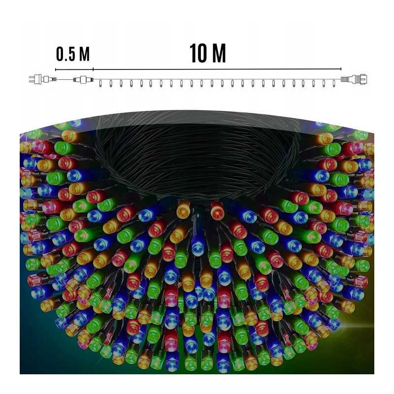 EXTRALINK LAMPKI CHOINKOWE ŚWIĄTECZNE 100LED OZDOBNE MULTIKOLOR NA BATERIE 10,5M - Imagem 5
