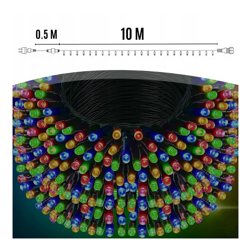 EXTRALINK LAMPKI CHOINKOWE ŚWIĄTECZNE 100LED OZDOBNE MULTIKOLOR NA BATERIE 10,5M - Bild 5