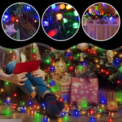 Extralink | Lampki choinkowe | świąteczne, 10,5m, 100 LED, ciepłe, multikolor, na baterie - Zdjęcie 7