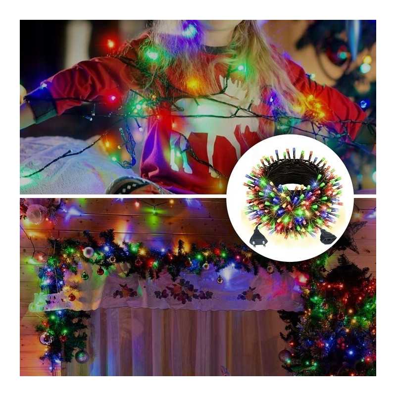 EXTRALINK LAMPKI CHOINKOWE ŚWIĄTECZNE 100LED OZDOBNE MULTIKOLOR NA BATERIE 10,5M - Imagem 8