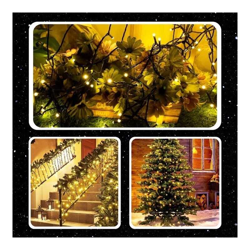 Extralink | Lampki choinkowe | świąteczne, 10,5m, 100 LED, ciepłe, białe, na baterie - Zdjęcie 3