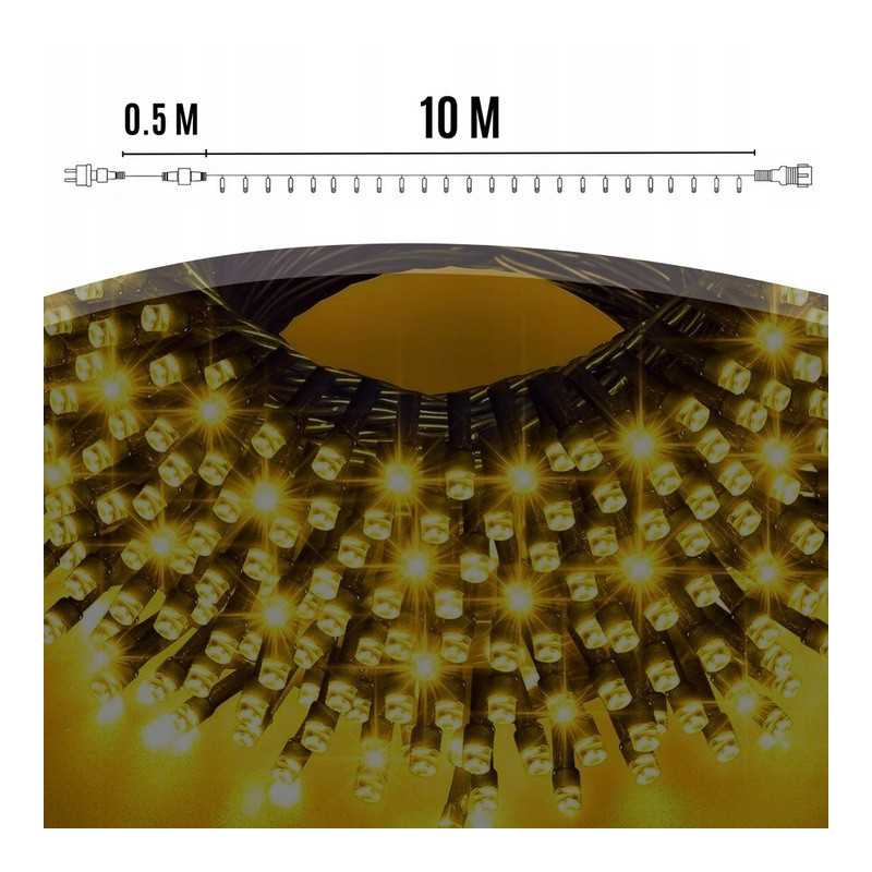 EXTRALINK LAMPKI CHOINKOWE ŚWIĄTECZNE 100 LED ŚWIATEŁKA CIEPŁE BIAŁE NA BATERIE 10,5M - Image 5
