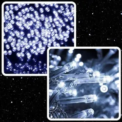 Extralink | Lampki choinkowe | świąteczne, 10m, 100 LED, białe, zimne, zewnętrzne, wewnętrzne, na baterie - Zdjęcie 2