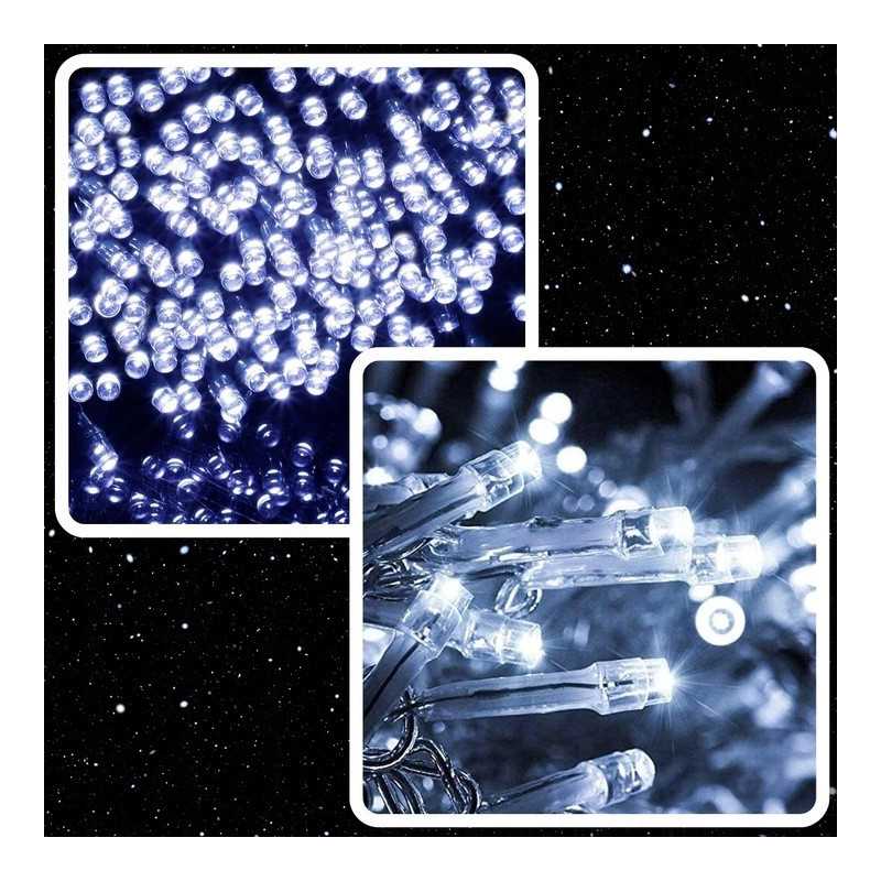 Extralink | Lampki choinkowe | świąteczne, 10m, 100 LED, białe, zimne, zewnętrzne, wewnętrzne, na baterie - Zdjęcie 2