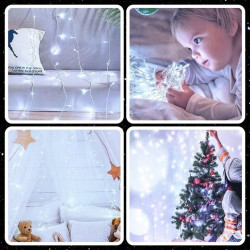 Extralink | Lampki choinkowe | świąteczne, 10m, 100 LED, białe, zimne, zewnętrzne, wewnętrzne, na baterie - Zdjęcie 6