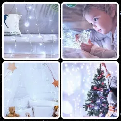 Extralink | Lampki choinkowe | świąteczne, 10m, 100 LED, białe, zimne, zewnętrzne, wewnętrzne, na baterie - Zdjęcie 6