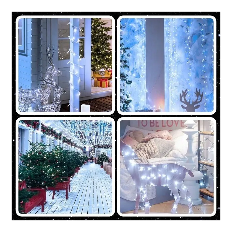 Extralink | Lampki choinkowe | świąteczne, 10m, 100 LED, białe, zimne, zewnętrzne, wewnętrzne, na baterie - Zdjęcie 8