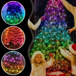 EXTRALINK LAMPKI CHOINKOWE PASEK 200 LED MULTIKOLOR ŚWIĄTECZNE SMART WIFI PILOT 20M - Imagem 6