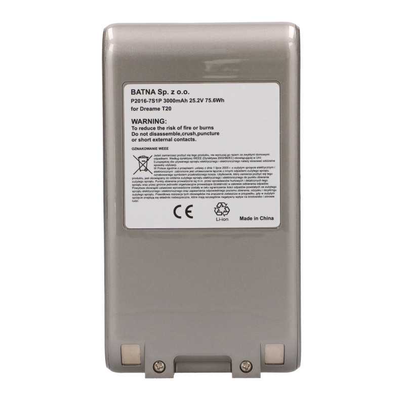 Bateria recarregável Dreame T20 P2016-7S1P 3000mAh 25.2V - Imagem 2