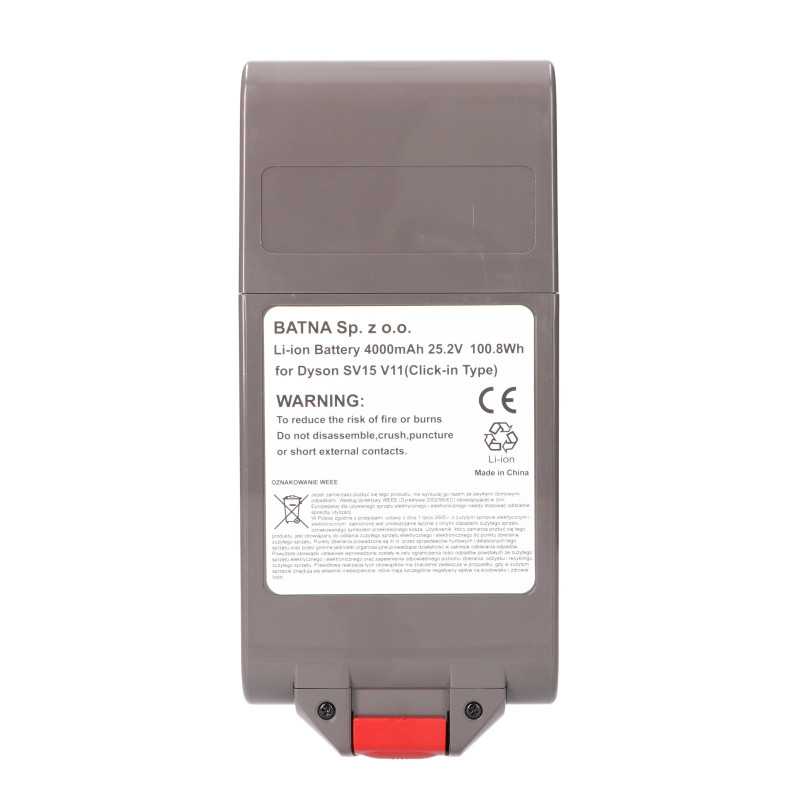 BATERIA ZAMIENNIK DYSON V11 V15 SV46 SV47 (CLICK TYPE) 25.2V 4000MAH - Görsel 2