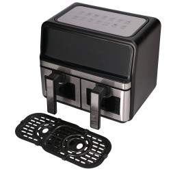 Extralink Home Air Fryer 9L Nera | Friggitrice ad aria | A doppio cestello, 2200W - Immagine 2