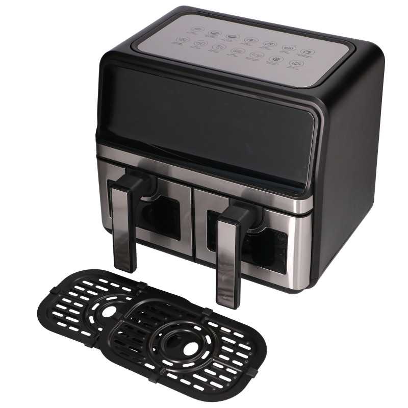 Extralink Home Air Fryer 9L Черная | Аэрофритюрница | Двухкамерная, 2200W - Изображение 2