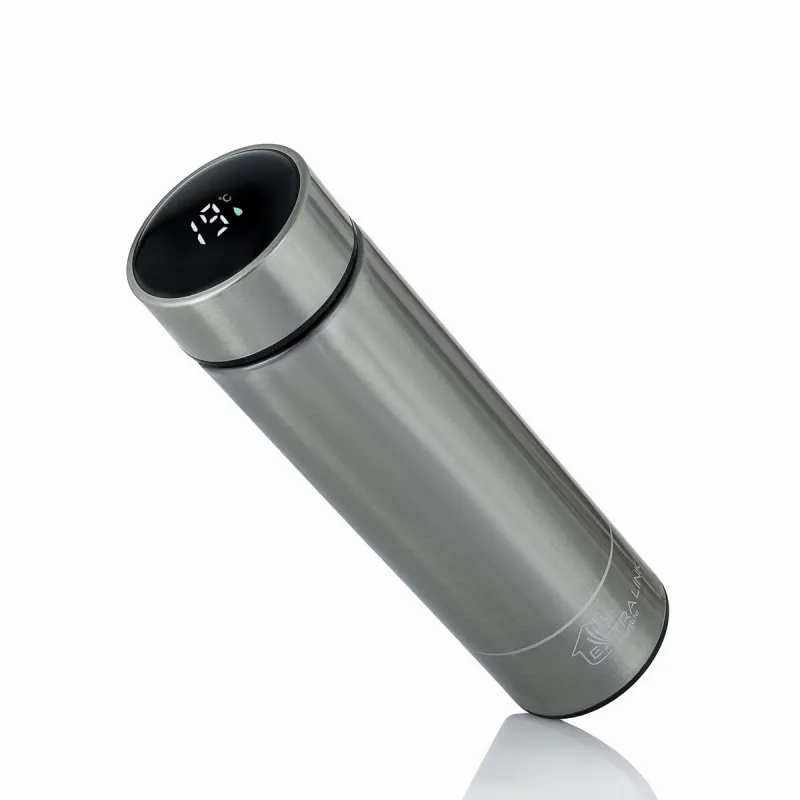 Extralink Smart Travel Mug Silver | Thermal mug | with LED display - Image 2