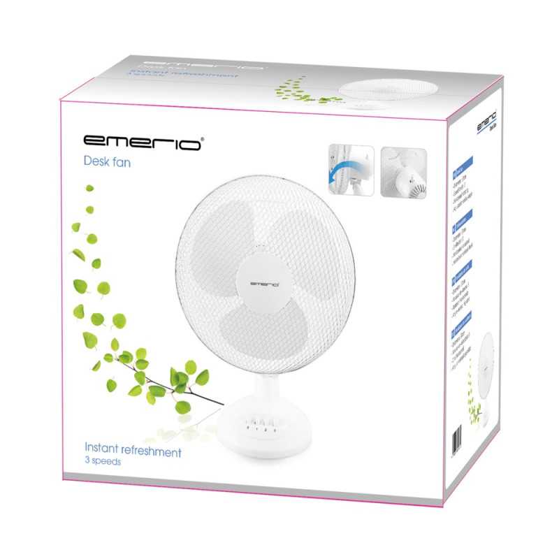 Emerio FN-114202 Branco | Ventilador de Mesa | 30 cm, 3 configuraçoes de velocidade - Imagem 2