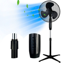Extralink Bryza ESF-40D-BL Siyah Ayaklı Fan, 3 Kanat, 3 Hız