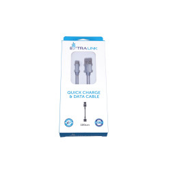 Кабель MicroUSB Extralink для смартфонов ANDROID, 2A, длина 1M, Укрепленный оплеткой, Серебряный - Изображение 5
