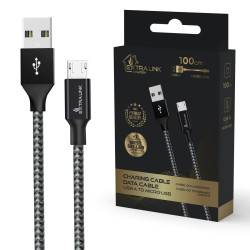 Cable Extralink Smart Life USB-A a Micro-USB Negro, 100cm