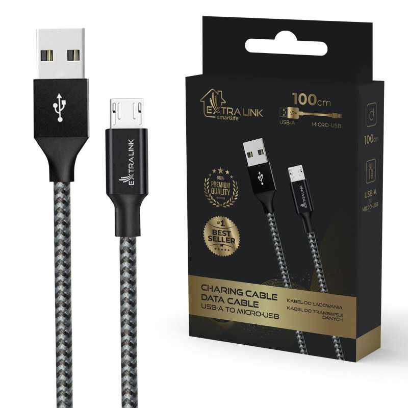 Extralink Smart Life USB-A zu Micro-USB Kabel Schwarz, 100cm