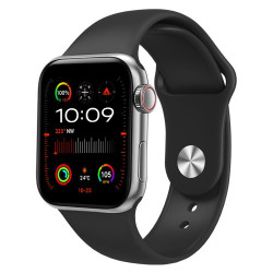 Extralink Lifestyle Smartwatch Watch9, Silber + Schwarzes/Rosa Armband - Bild 3