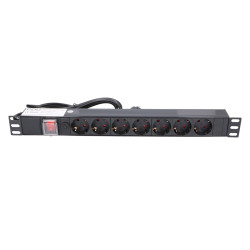 Extralink EXPDU7EU SW | Power strip | 19" 1U, 7 EU sockets, with switch, 2m - Image 2