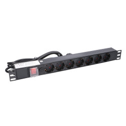 Extralink EXPDU7EU SW | Faixa de alimentaçao | 19 "1U, 7 soquetes EU, com interruptor, 2m - Imagem 3