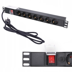 Extralink EXPDU7EU SW | Faixa de alimentaçao | 19 "1U, 7 soquetes EU, com interruptor, 2m - Imagem 10