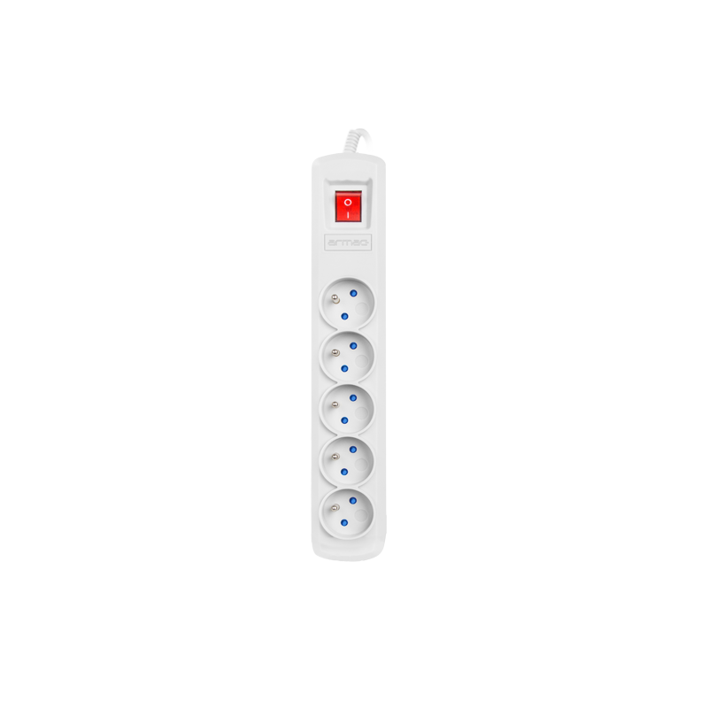 Armac R5 | Regleta de enchufes | sistema antisobretensiones, 5 enchufes, 1,5m de cable, gris - Imagen 2
