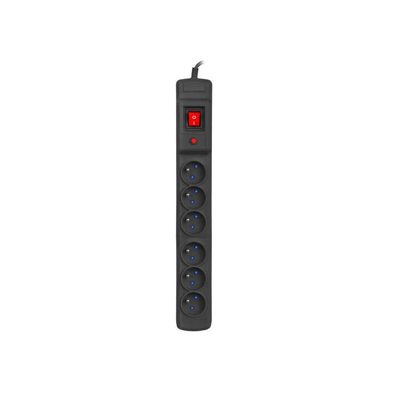 Armac Multi M6 Priz Çizgisi, Aşırı Voltaj Koruması, 6 Priz, 5m Kablo, Siyah - Görsel 2