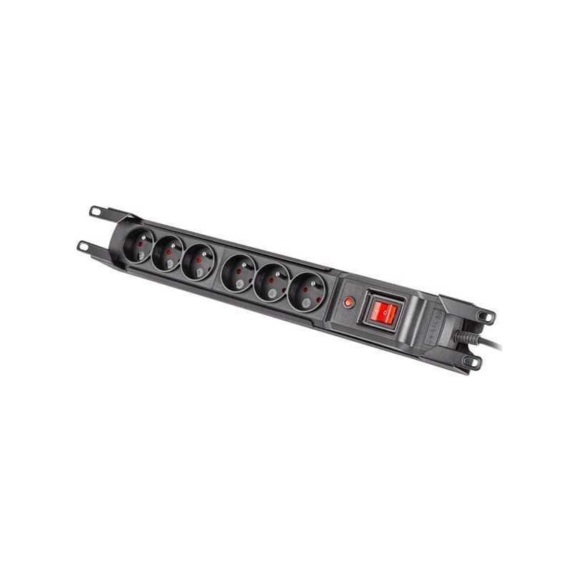 Armac M6 Rack 19" | Power strip | anti-surge system, 6 sockets, 1.5m cable, black