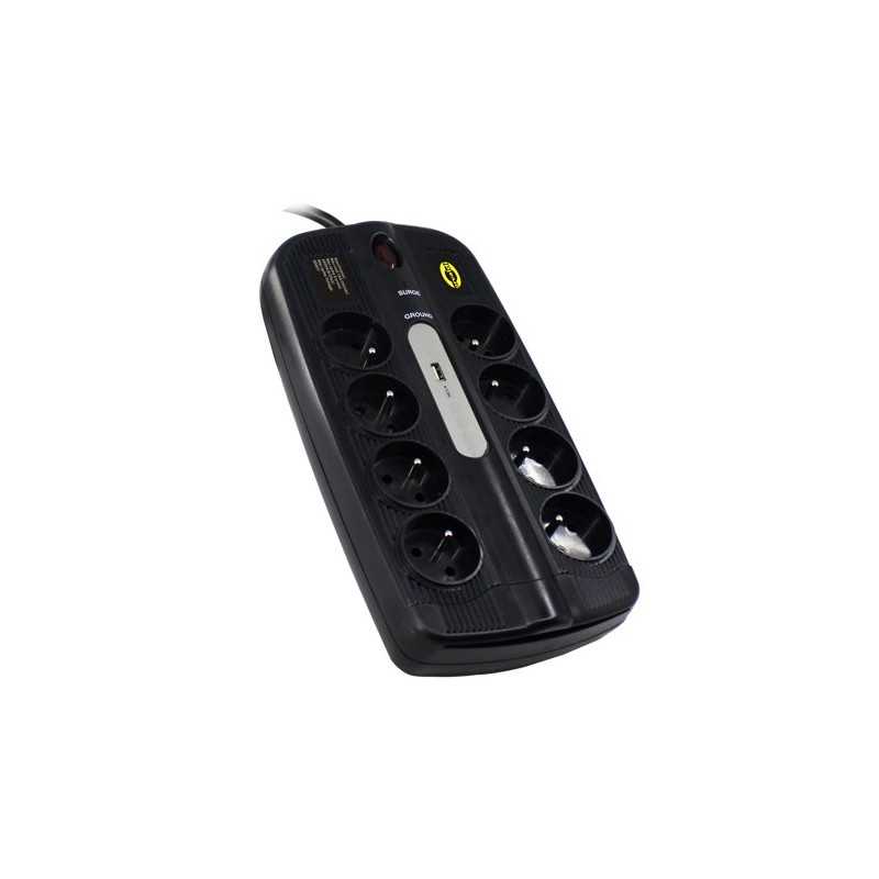 Multipresa Orvaldi ORV-8PL USB 3.0, protezione da sovratensioni 4500J, 8 prese, 1x USB, 3m