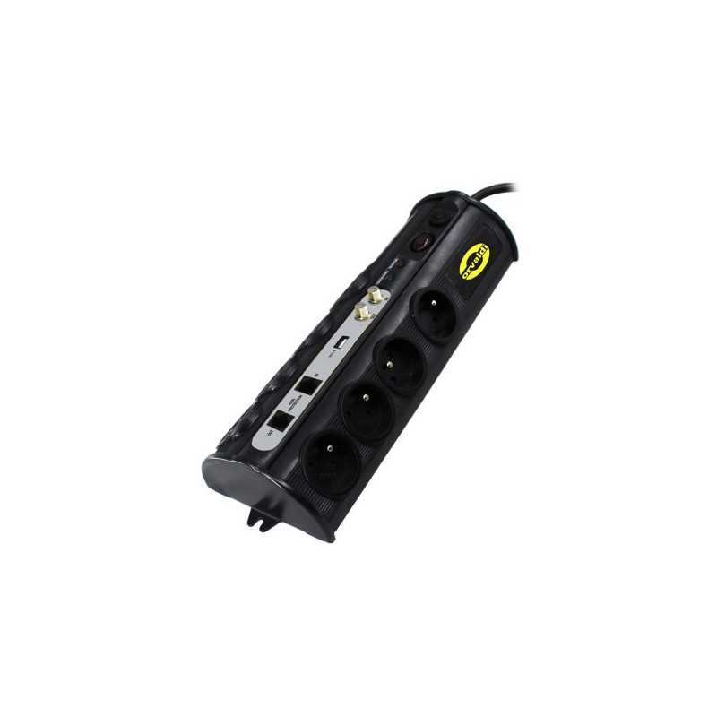 régua de energia Orvaldi ORV-8PL Home USB 3.0, protetor contra surtos de 4500J, 8 tomadas, 1x USB, 2x RJ45, 2x Coax, 3m