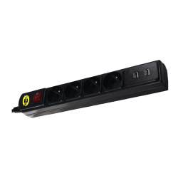 Orvaldi ORV-4PL USB2.0 | Power strip | with surge...