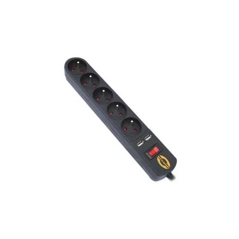 Regua de Tomadas Orvaldi ORV5 1,5m USB, Protetor contra Sobretensão 210J, 5 Tomadas, 2x USB