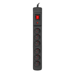 Arcon M6 1.5m Black Power Strip, Surge Protector, 6-Outlets, 1.5m Cord - Image 2