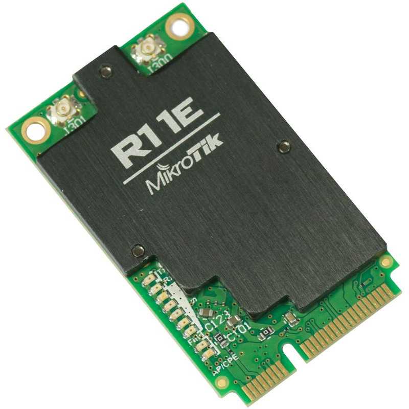 МиниPCI-e карта MikroTik R11e-2HnD, 2.4GHz, 2x u.Fl