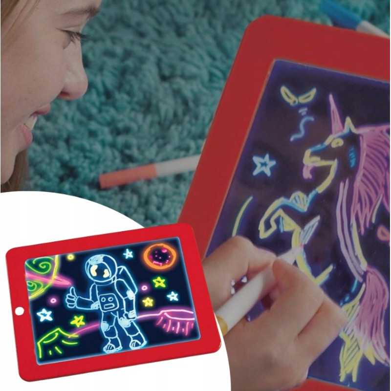 Tableta mágica para ninos Extralink Neon Magic Pad, roja - Imagen 2