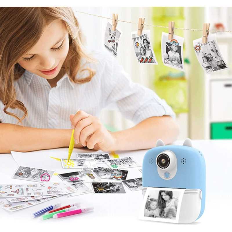 Mini Termal Yazıcı Kamera ile Extralink EPP-004 Mavi, 3 Rulo Termal Kağıt, 2.5" LCD Ekran, Bluetooth, USB-C, 1000 mAh - Görsel 7