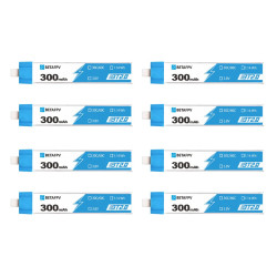 BetaFPV BT2.0 300 mAh paquete de 8 | Kit de bater&iacute;a para...