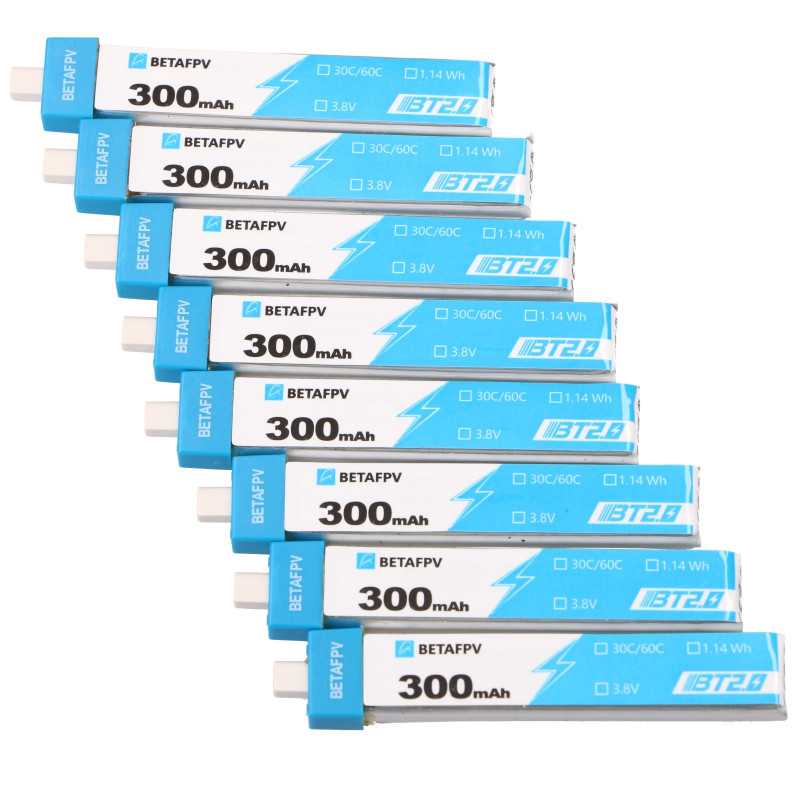 BetaFPV BT2.0 300mAh 8-pack | Zestaw baterii do dronów 1S | 3.8V, 300mAh - Zdjęcie 2