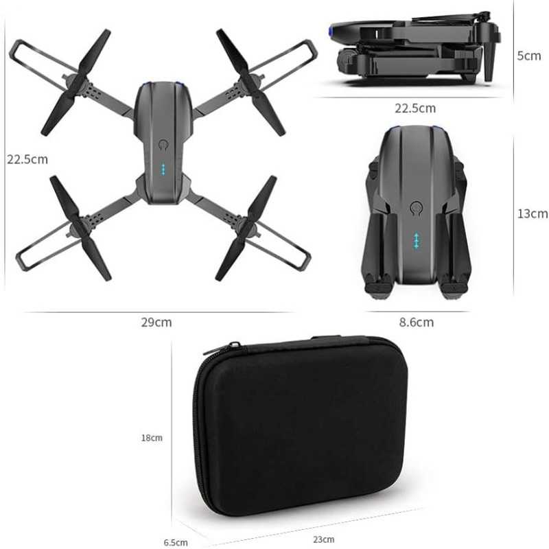 E99 Pro Drone | Sada: dron + 3 baterie + kryt | 1800 mAh - Obrázek 4