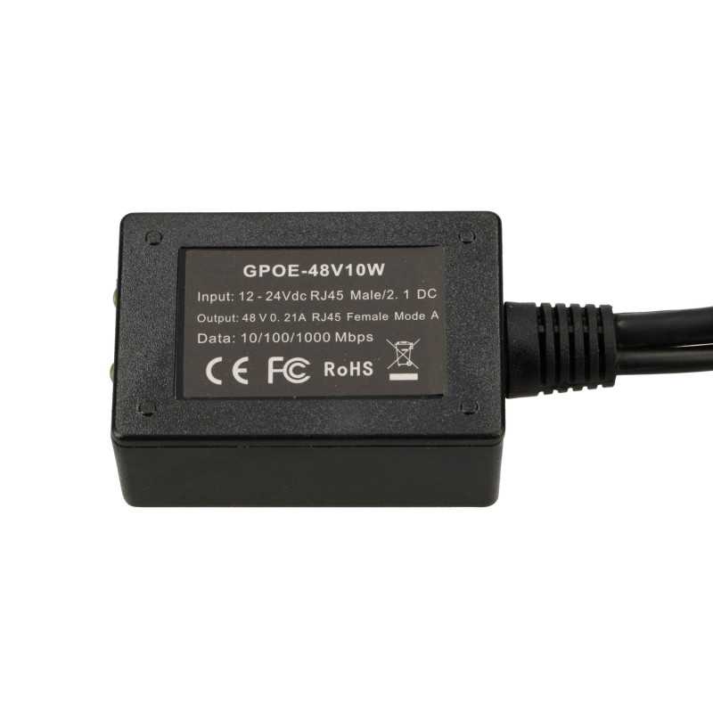 Инвертор PoE Extralink на 1 порт, Вход 1x 1000Mb/s RJ45/Jack 10-30V, Выход 48V - Изображение 4