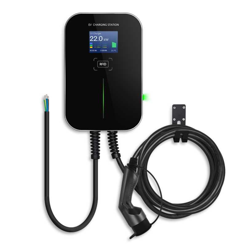 Extralink BS20-BC-22kW-RFID Tipo 2 32A 22kW | Carregador de carro elétrico | 3 fases, tela LCD, 6,1m - Imagem 2