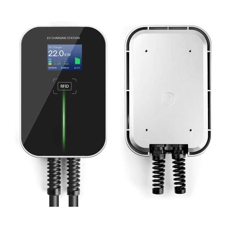 Extralink BS20-BC-22kW-RFID Tipo 2 32A 22kW | Carregador de carro elétrico | 3 fases, tela LCD, 6,1m - Imagem 3