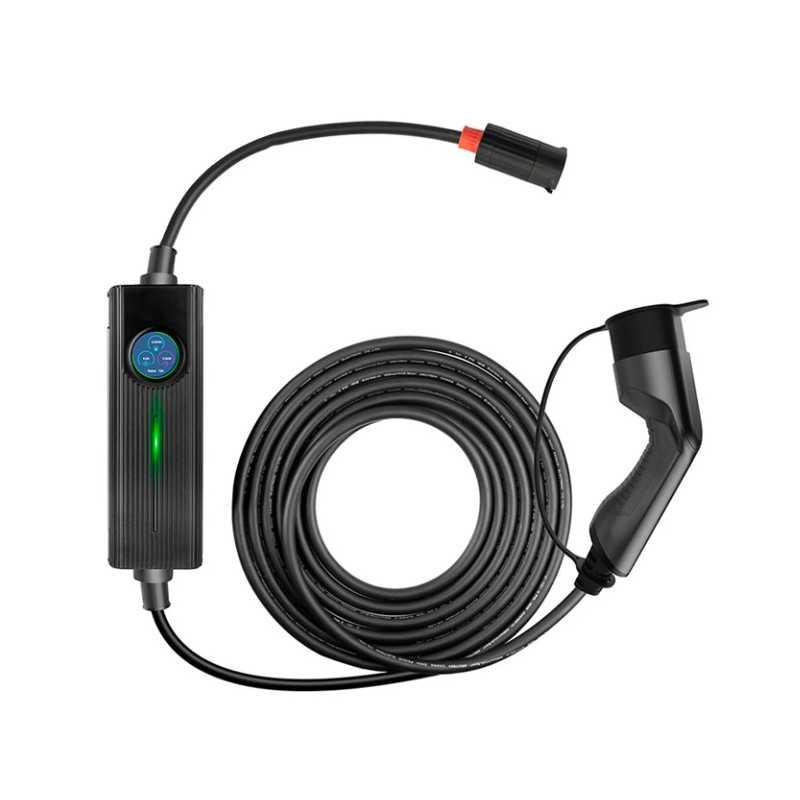 Extralink BS-PCD050 32A 16kW | Three-phase Portable EV Charger With LCD Touch Screen | 6 adaptors, 5m length, Schuko - Image 2