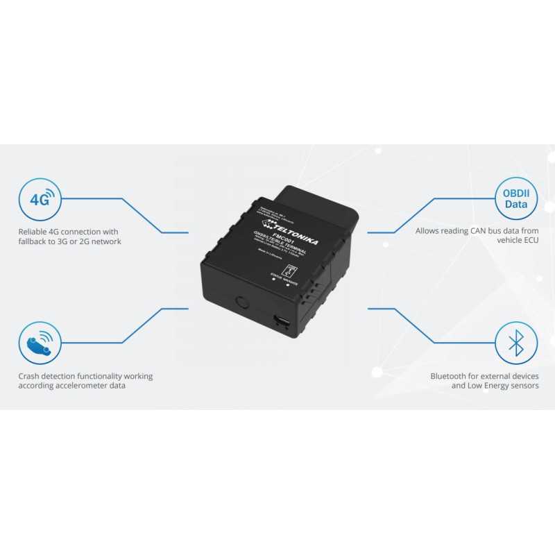 Tracker GPS Teltonika FMC001, Connettore OBDII, Plug and Play, GPS, LTE Cat.1, Bluetooth LE - Immagine 3