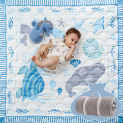MOMCOZY GM017 BABY PLAY MAT FOR FLOOR BLUE OCEAN