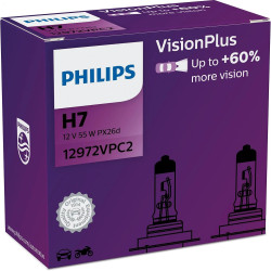PHILIPS VISIONPLUS H7 12 V 55 W, 2 SZT